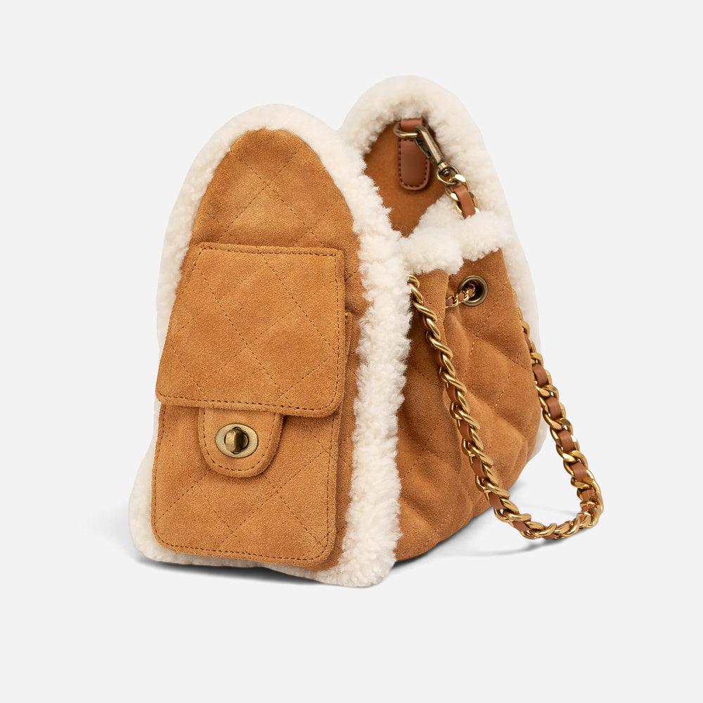 UGG Shearling Quilted Mini Bucket Bag (3-Way)