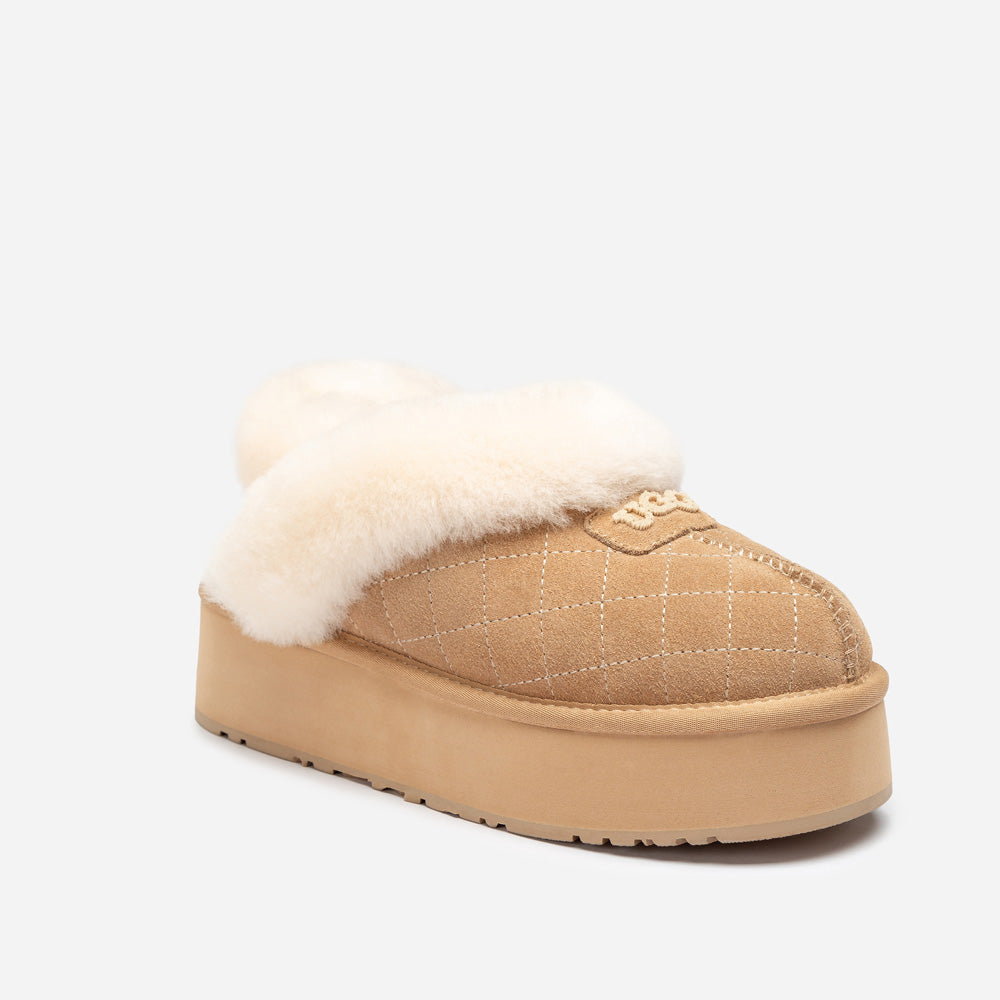 Ugg Coquette Matelassé Logo Platform Slipper (Detachable Feature)