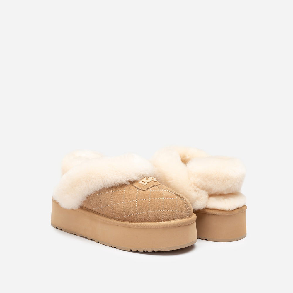 Ugg Coquette Matelassé Logo Platform Slipper (Detachable Feature)