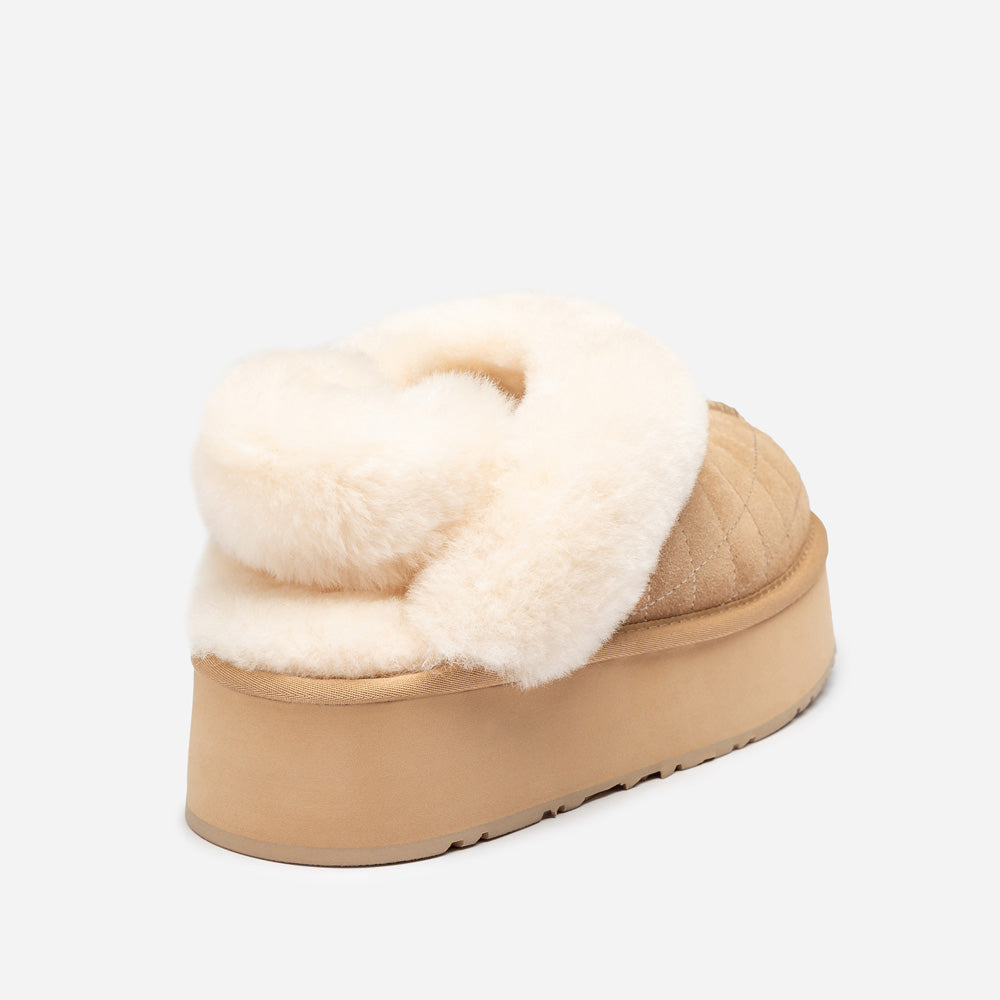 Ugg Coquette Matelassé Logo Platform Slipper (Detachable Feature)