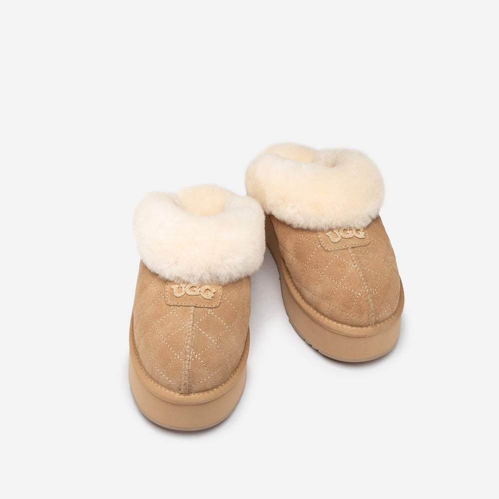 Ugg Coquette Matelassé Logo Platform Slipper (Detachable Feature)