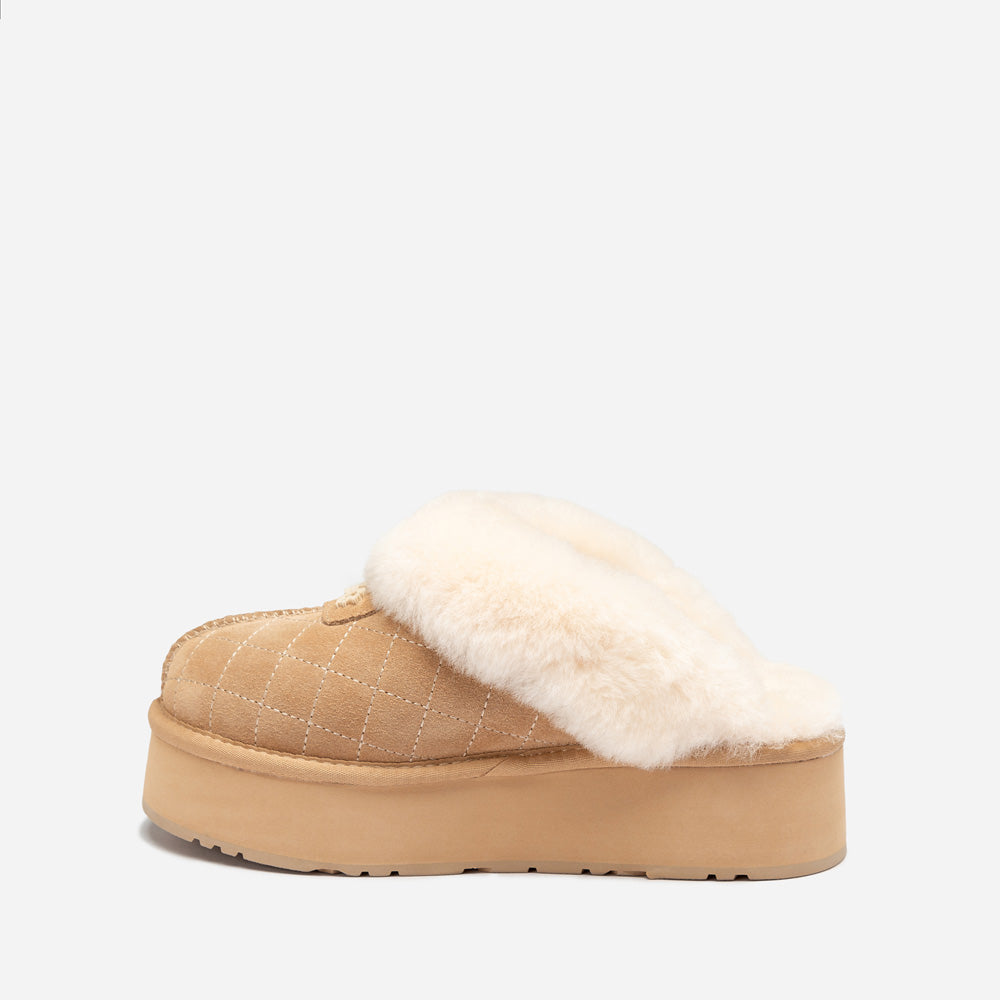 Ugg Coquette Matelassé Logo Platform Slipper (Detachable Feature)