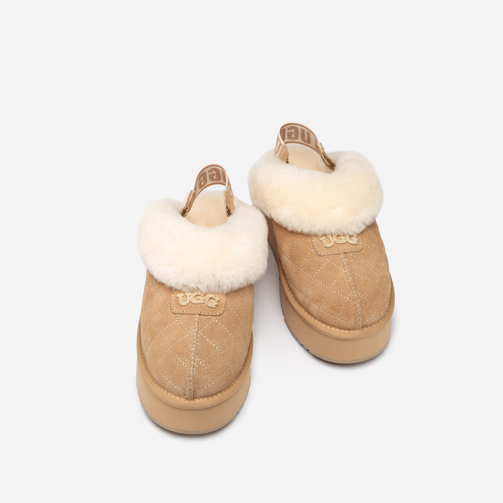 Ugg Coquette Matelassé Logo Platform Slipper (Detachable Feature)