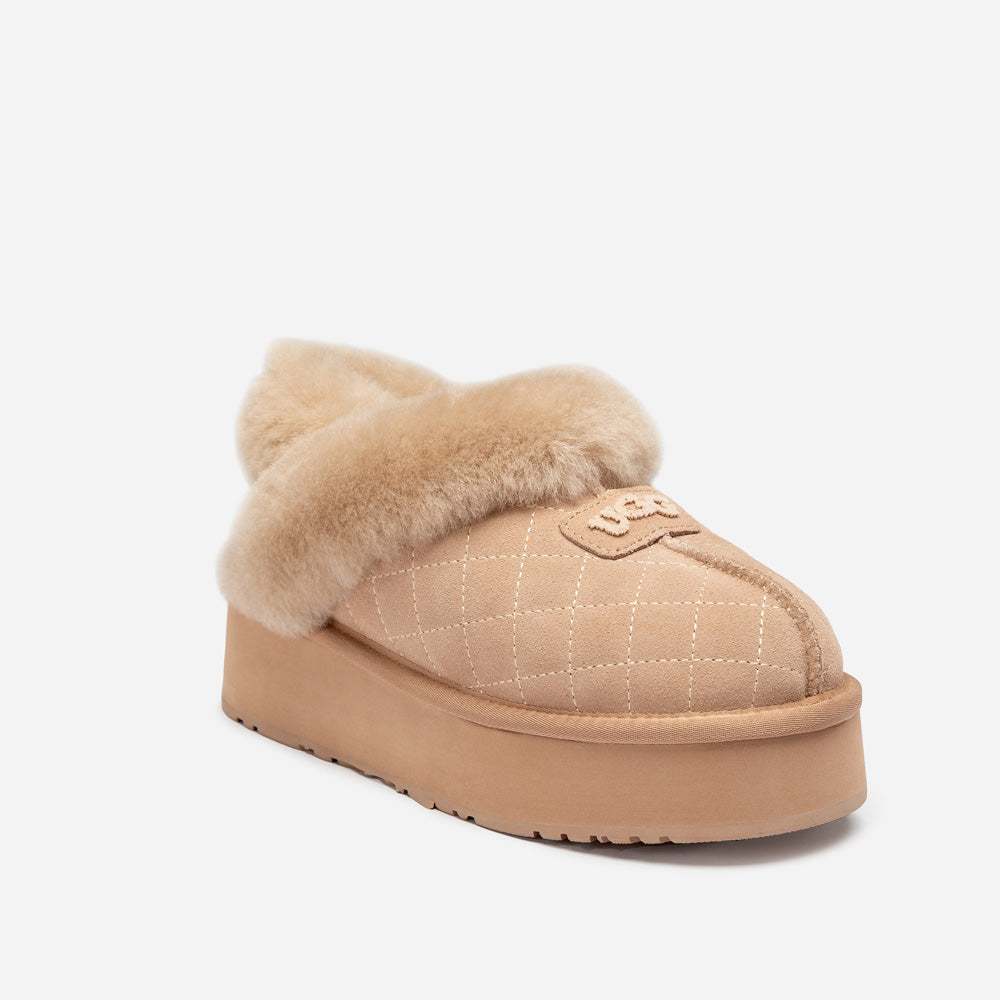 Ugg Coquette Matelassé Logo Platform Slipper (Detachable Feature)