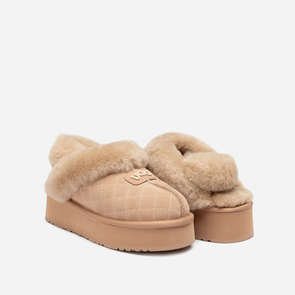 Ugg Coquette Matelassé Logo Platform Slipper (Detachable Feature)