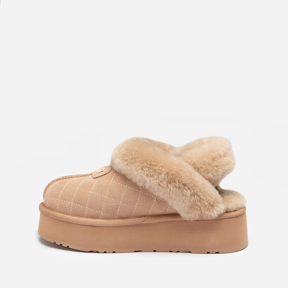 Ugg Coquette Matelassé Logo Platform Slipper (Detachable Feature)