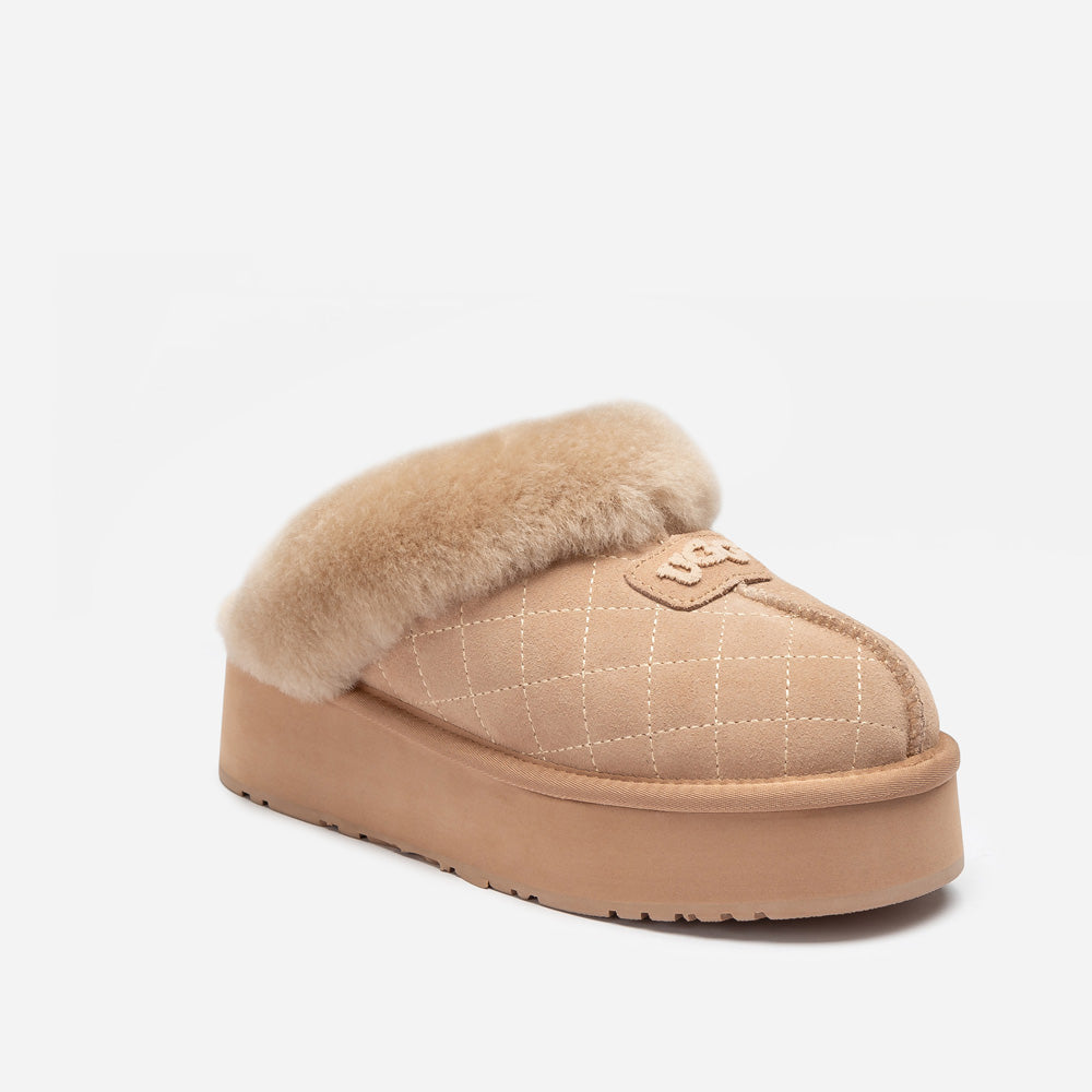 Ugg Coquette Matelassé Logo Platform Slipper (Detachable Feature)