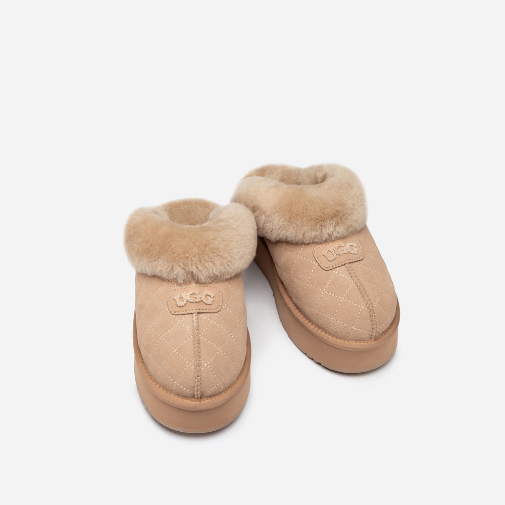 Ugg Coquette Matelassé Logo Platform Slipper (Detachable Feature)