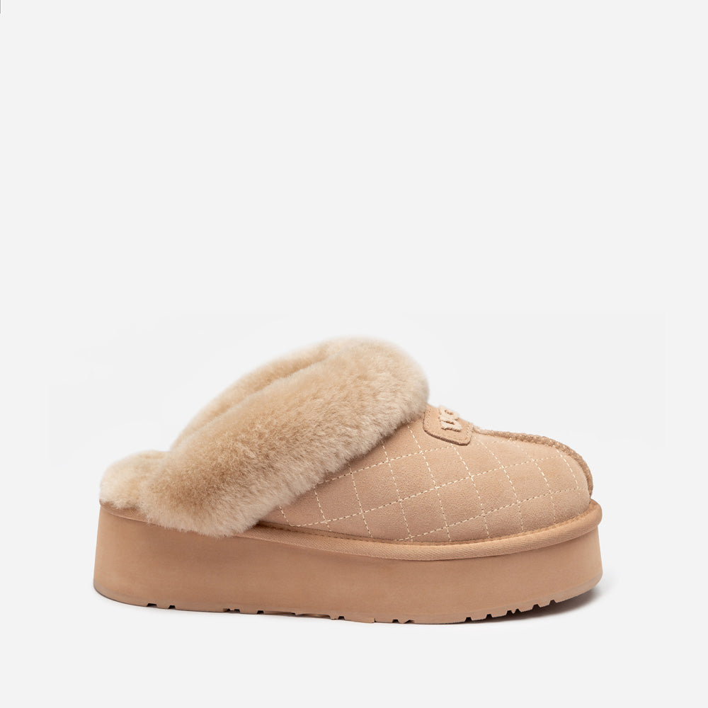 Ugg Coquette Matelassé Logo Platform Slipper (Detachable Feature)