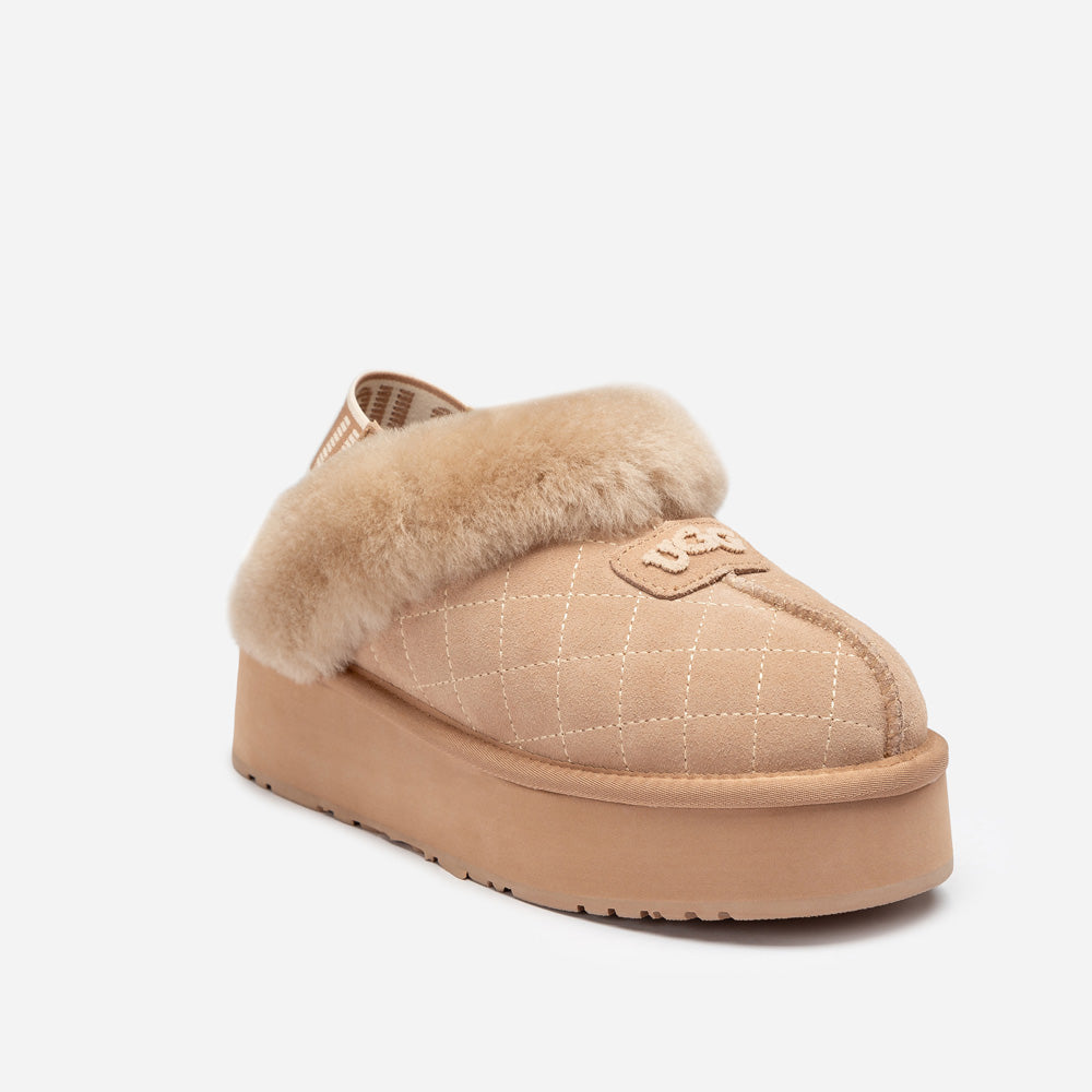 Ugg Coquette Matelassé Logo Platform Slipper (Detachable Feature)