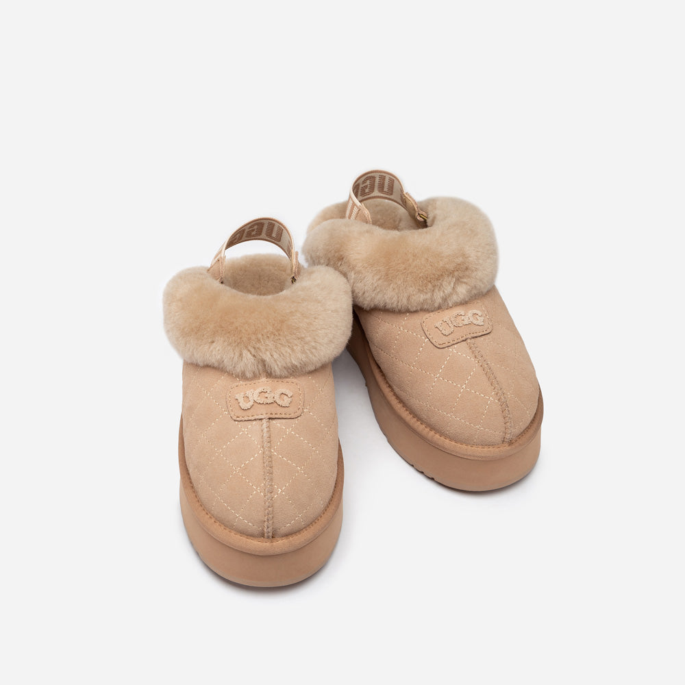 Ugg Coquette Matelassé Logo Platform Slipper (Detachable Feature)