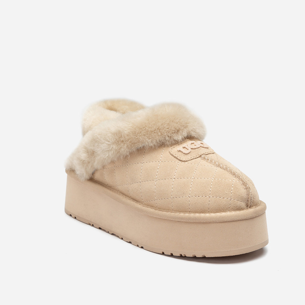 Ugg Coquette Matelassé Logo Platform Slipper (Detachable Feature)