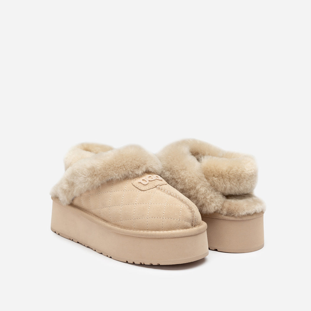 Ugg Coquette Matelassé Logo Platform Slipper (Detachable Feature)