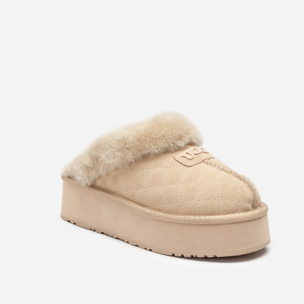 Ugg Coquette Matelassé Logo Platform Slipper (Detachable Feature)