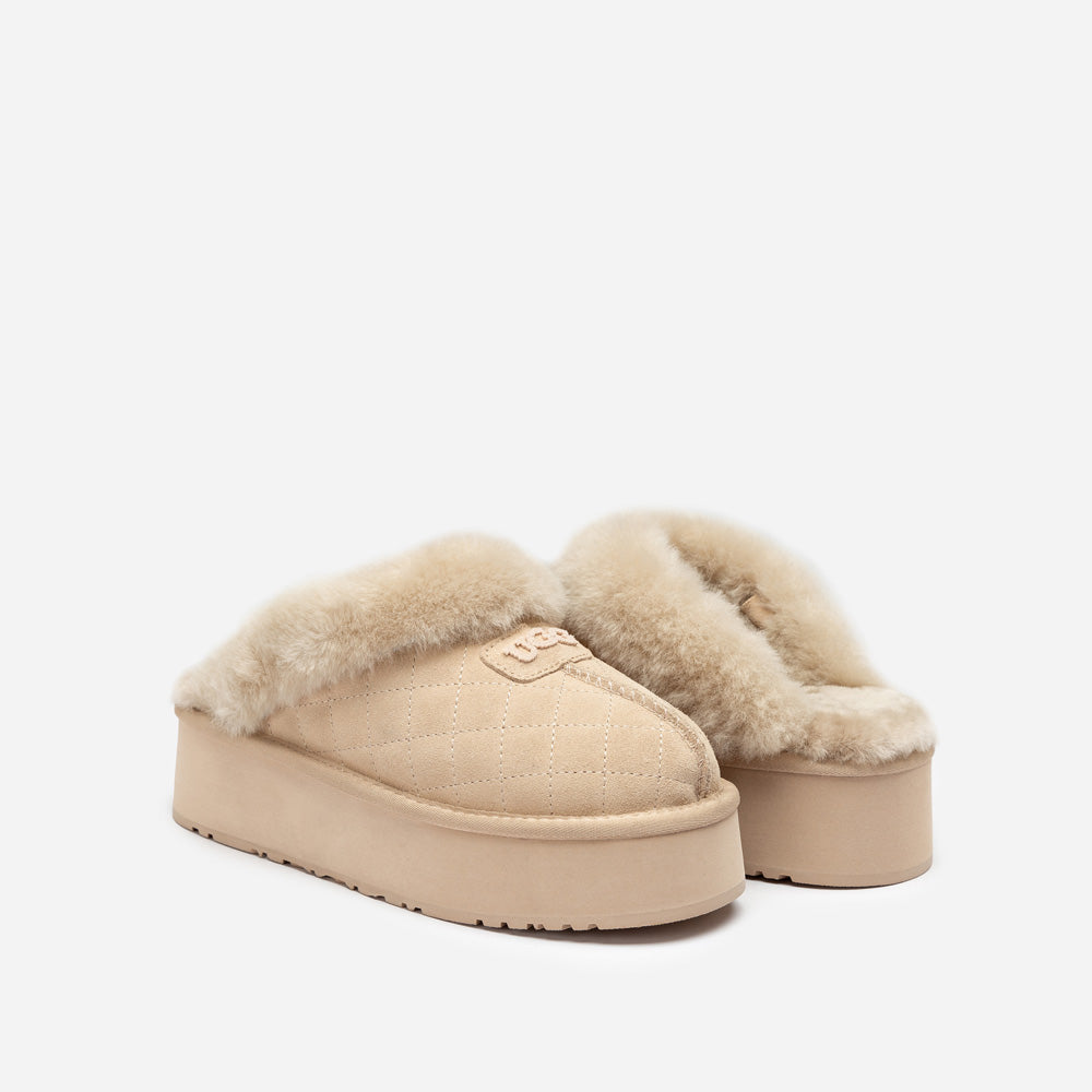 Ugg Coquette Matelassé Logo Platform Slipper (Detachable Feature)