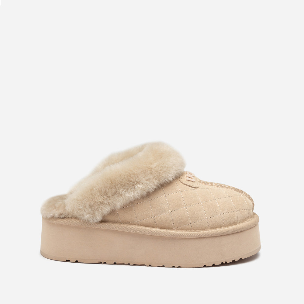 Ugg Coquette Matelassé Logo Platform Slipper (Detachable Feature)