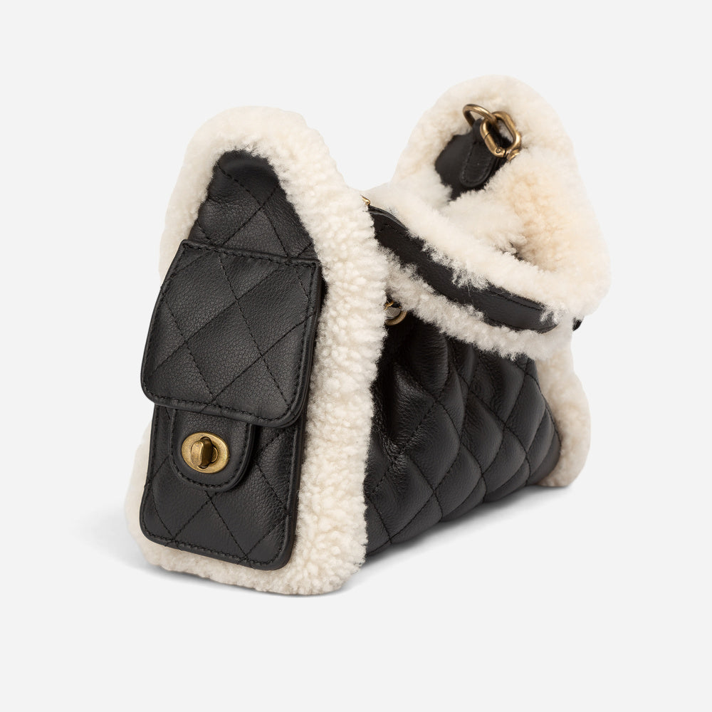 UGG Shearling Quilted Grained Mini Bucket Bag (3-Way)