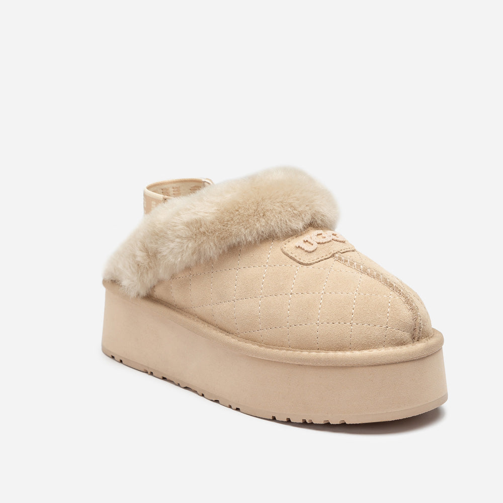 Ugg Coquette Matelassé Logo Platform Slipper (Detachable Feature)