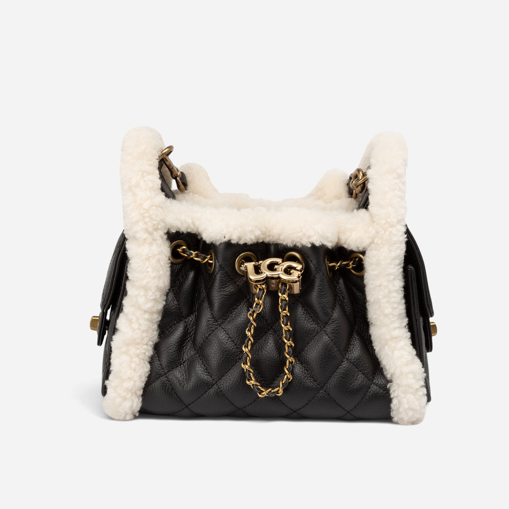 UGG Shearling Quilted Grained Mini Bucket Bag (3-Way)