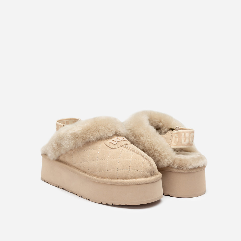 Ugg Coquette Matelassé Logo Platform Slipper (Detachable Feature)