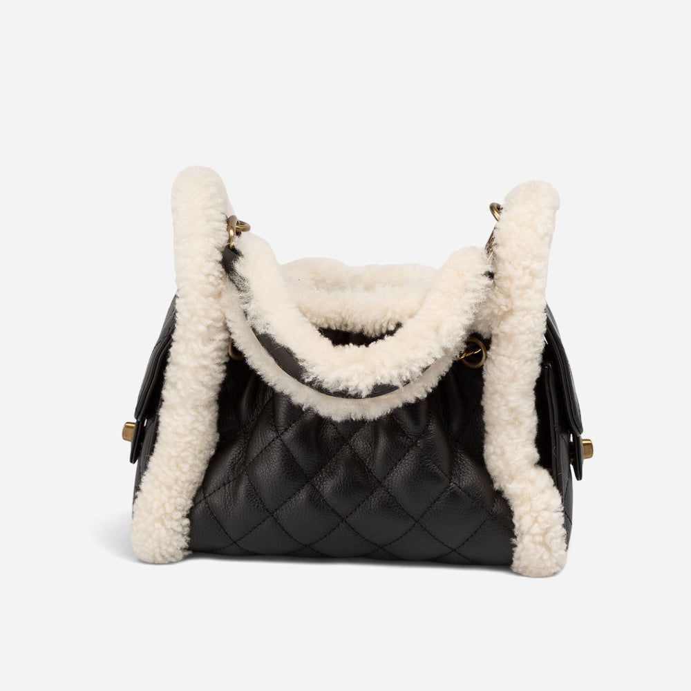 UGG Shearling Quilted Grained Mini Bucket Bag (3-Way)