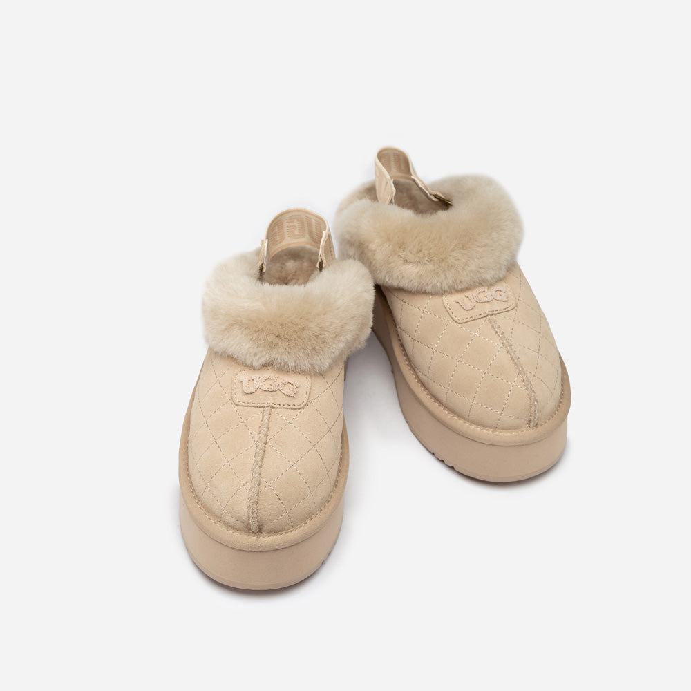 Ugg Coquette Matelassé Logo Platform Slipper (Detachable Feature)