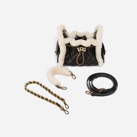 UGG Shearling Quilted Grained Mini Bucket Bag (3-Way)