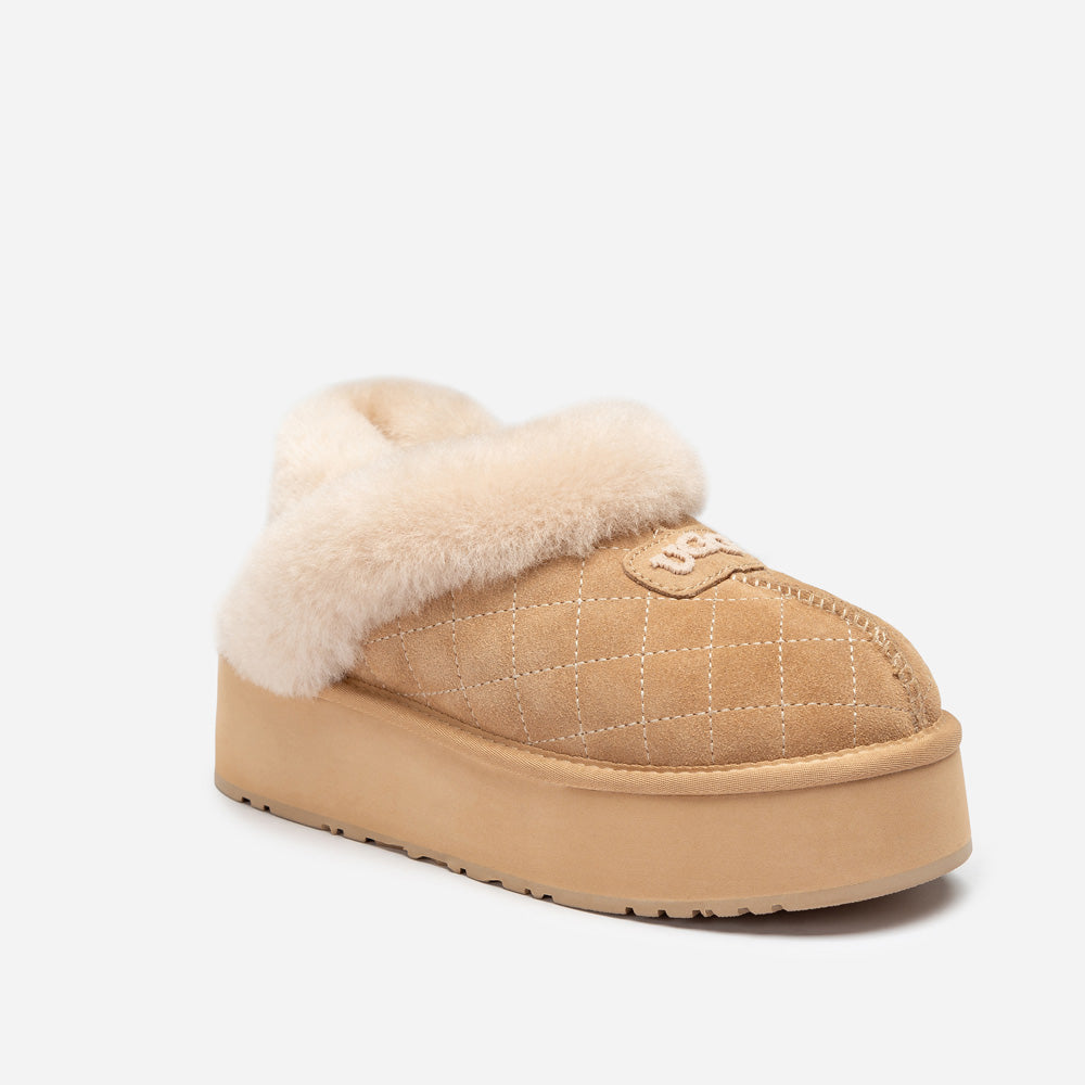 Ugg Coquette Matelassé Logo Platform Slipper (Detachable Feature)