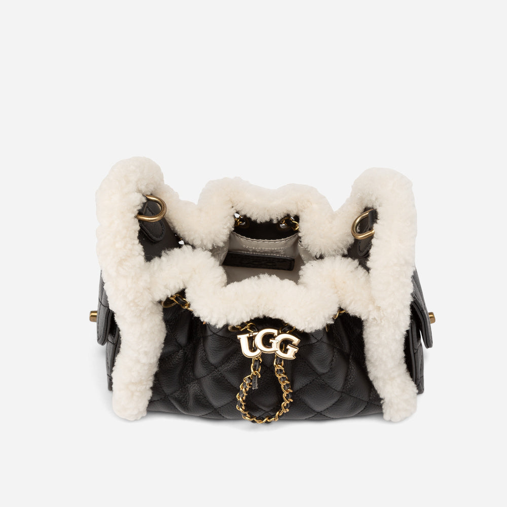 UGG Shearling Quilted Grained Mini Bucket Bag (3-Way)