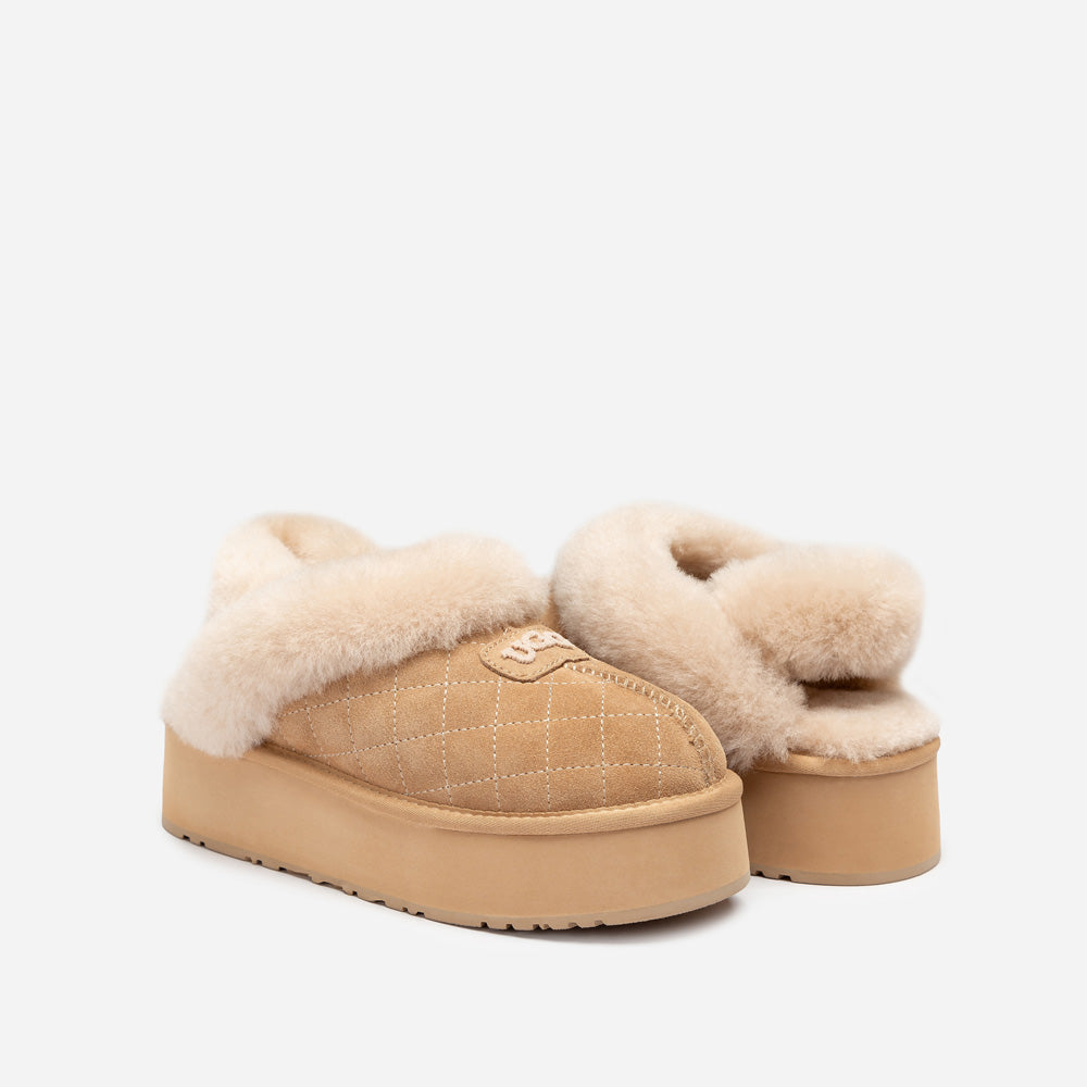 Ugg Coquette Matelassé Logo Platform Slipper (Detachable Feature)