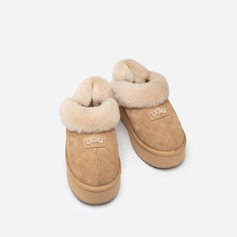 Ugg Coquette Matelassé Logo Platform Slipper (Detachable Feature)