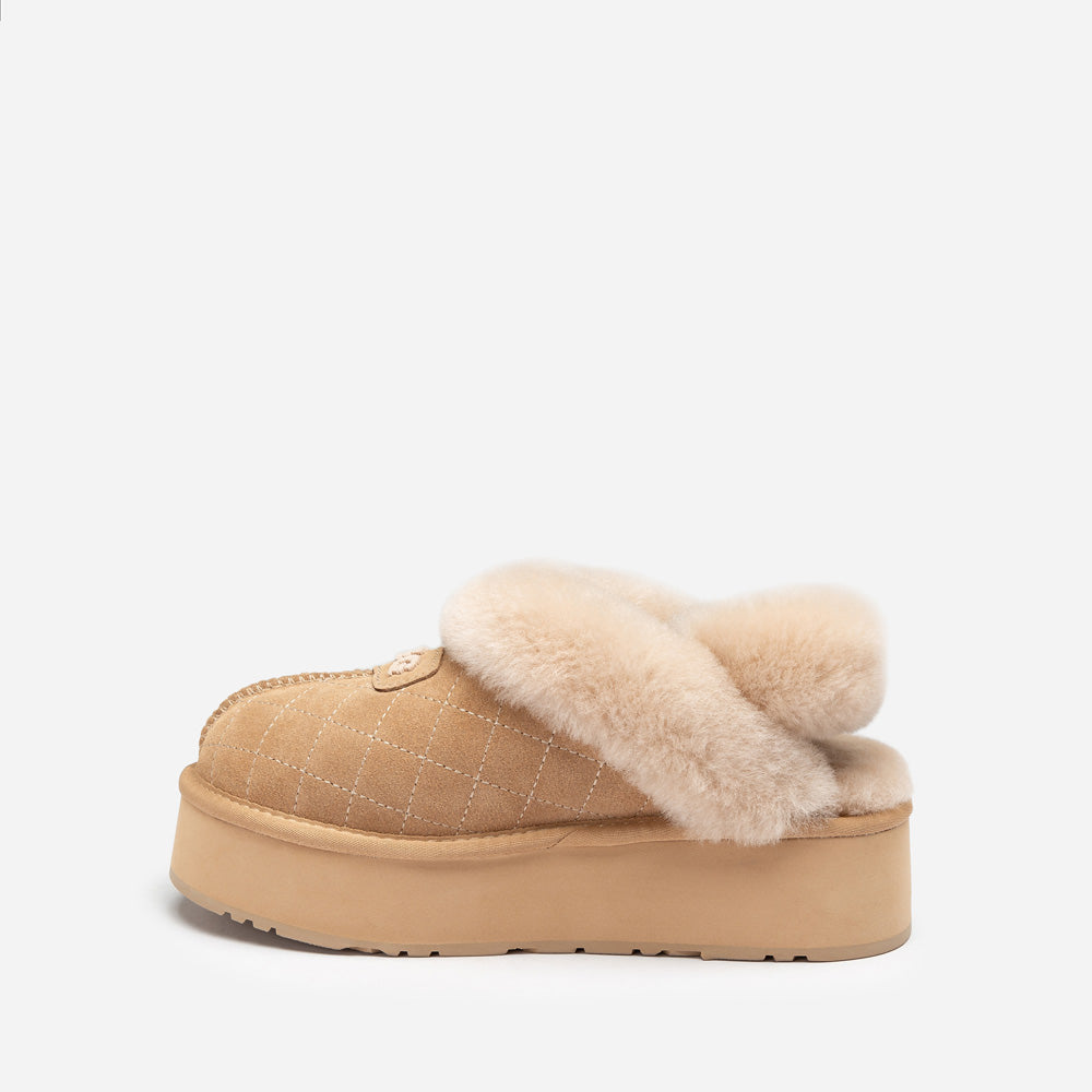 Ugg Coquette Matelassé Logo Platform Slipper (Detachable Feature)