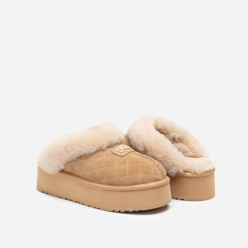 Ugg Coquette Matelassé Logo Platform Slipper (Detachable Feature)