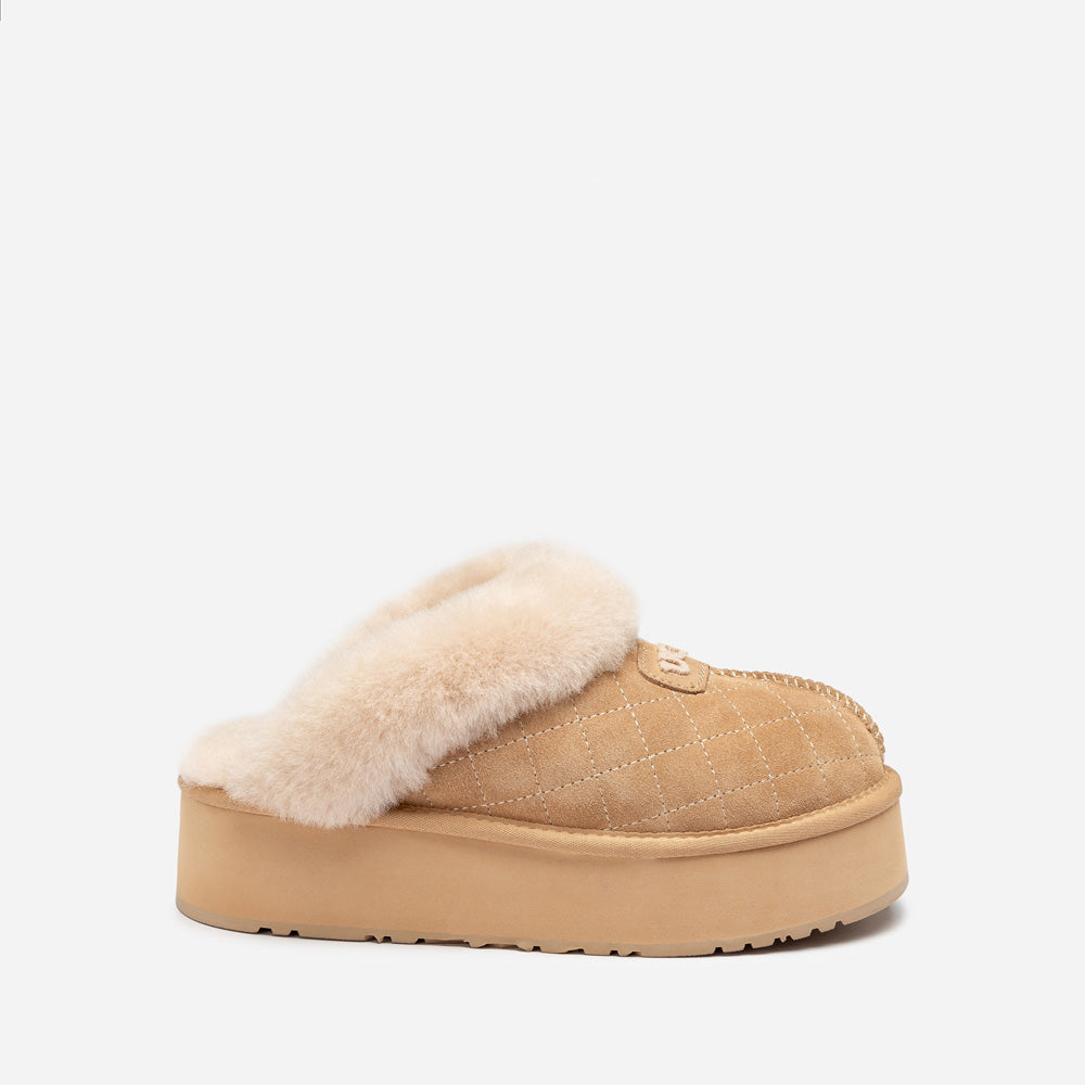 Ugg Coquette Matelassé Logo Platform Slipper (Detachable Feature)