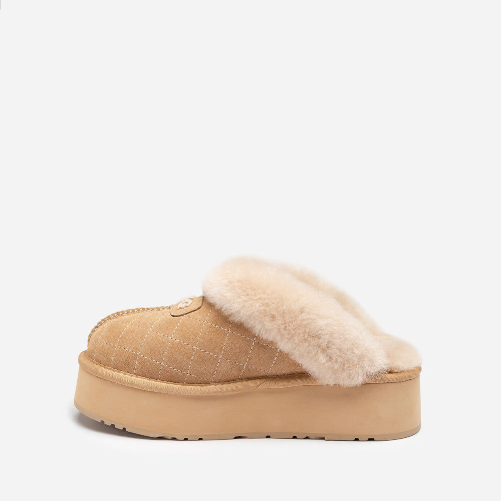 Ugg Coquette Matelassé Logo Platform Slipper (Detachable Feature)