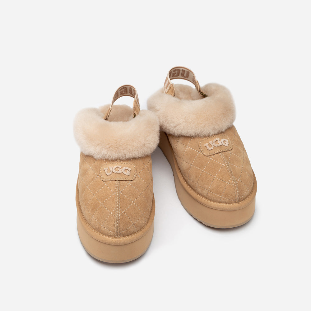 Ugg Coquette Matelassé Logo Platform Slipper (Detachable Feature)