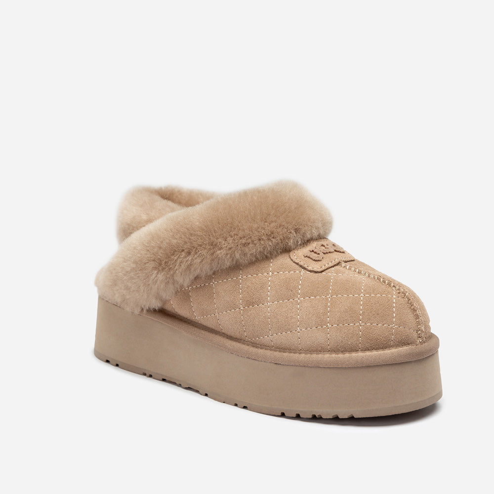Ugg Coquette Matelassé Logo Platform Slipper (Detachable Feature)