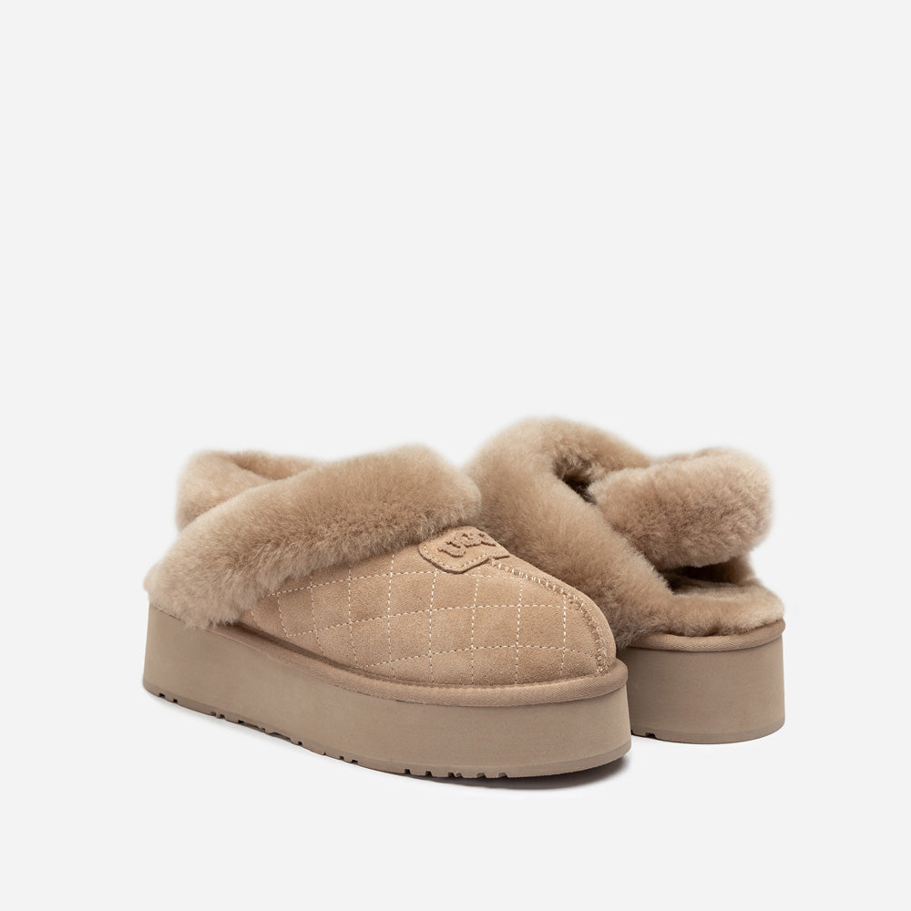 Ugg Coquette Matelassé Logo Platform Slipper (Detachable Feature)