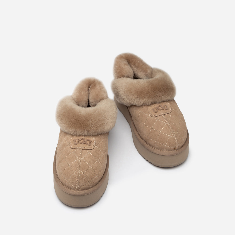 Ugg Coquette Matelassé Logo Platform Slipper (Detachable Feature)