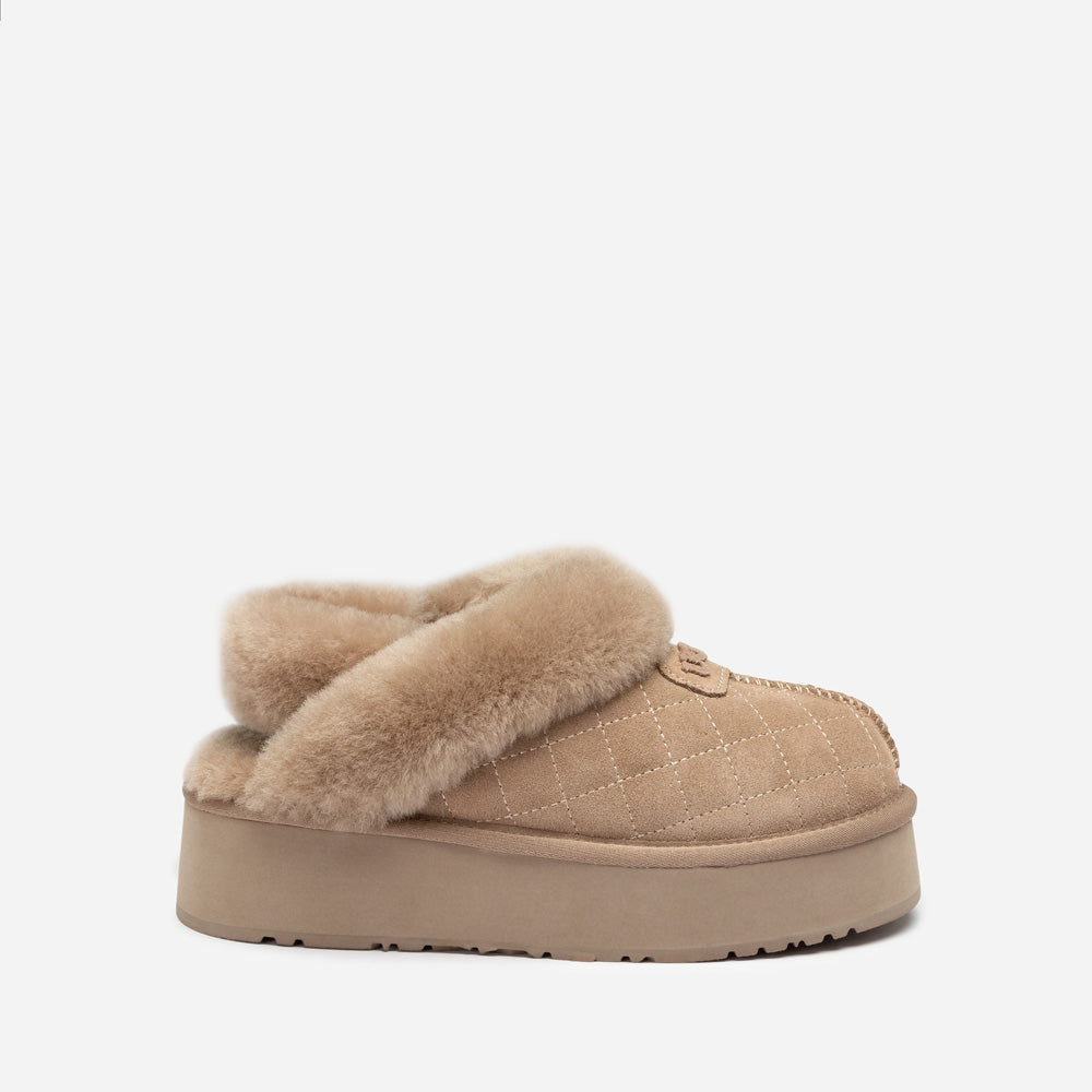 Ugg Coquette Matelassé Logo Platform Slipper (Detachable Feature)