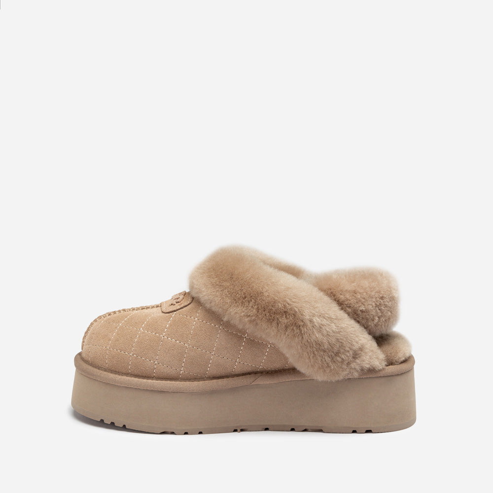 Ugg Coquette Matelassé Logo Platform Slipper (Detachable Feature)