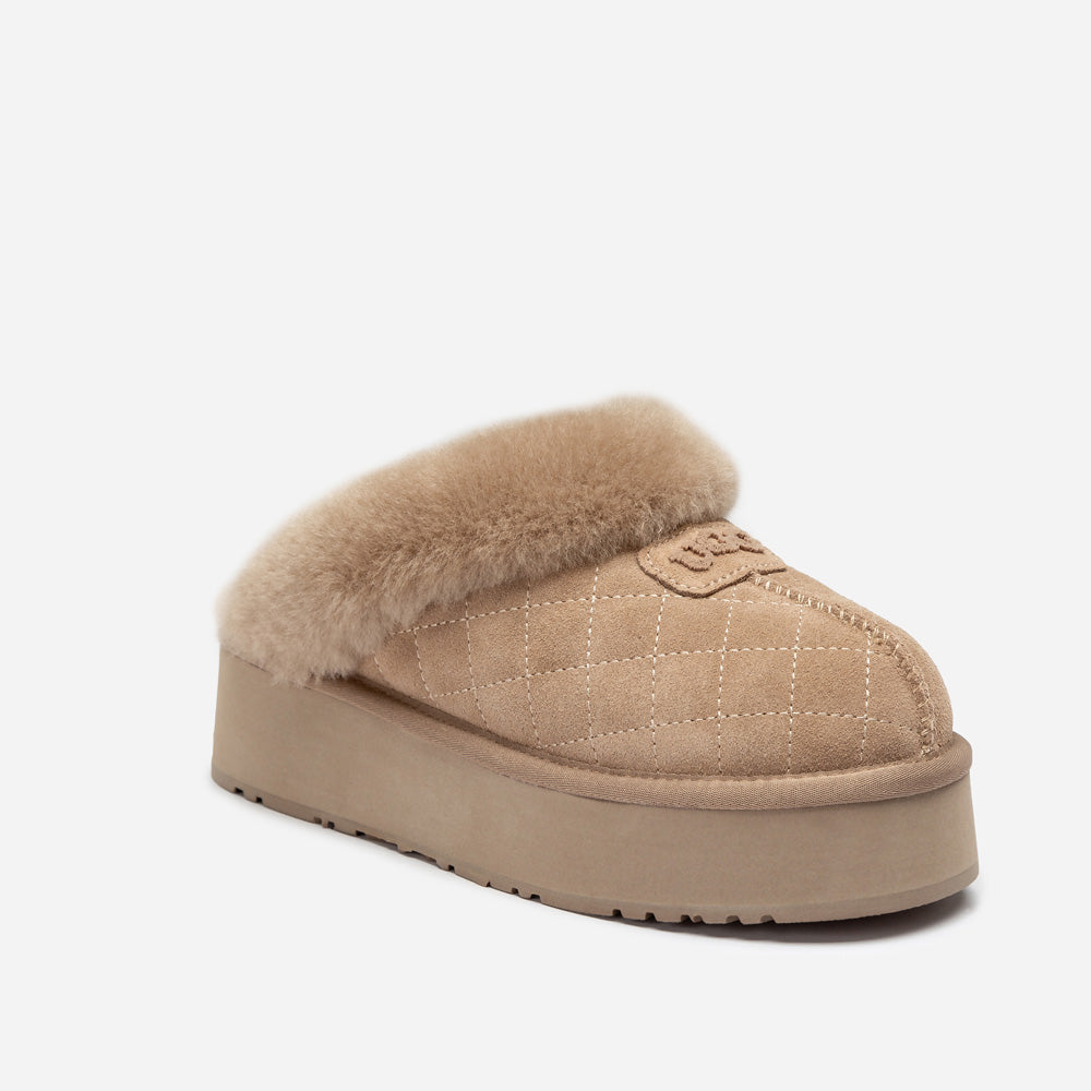 Ugg Coquette Matelassé Logo Platform Slipper (Detachable Feature)
