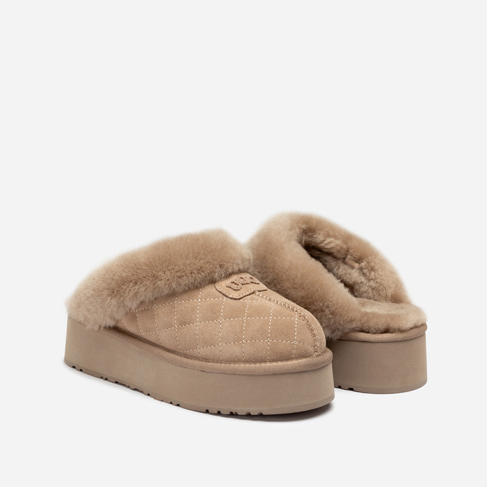 Ugg Coquette Matelassé Logo Platform Slipper (Detachable Feature)