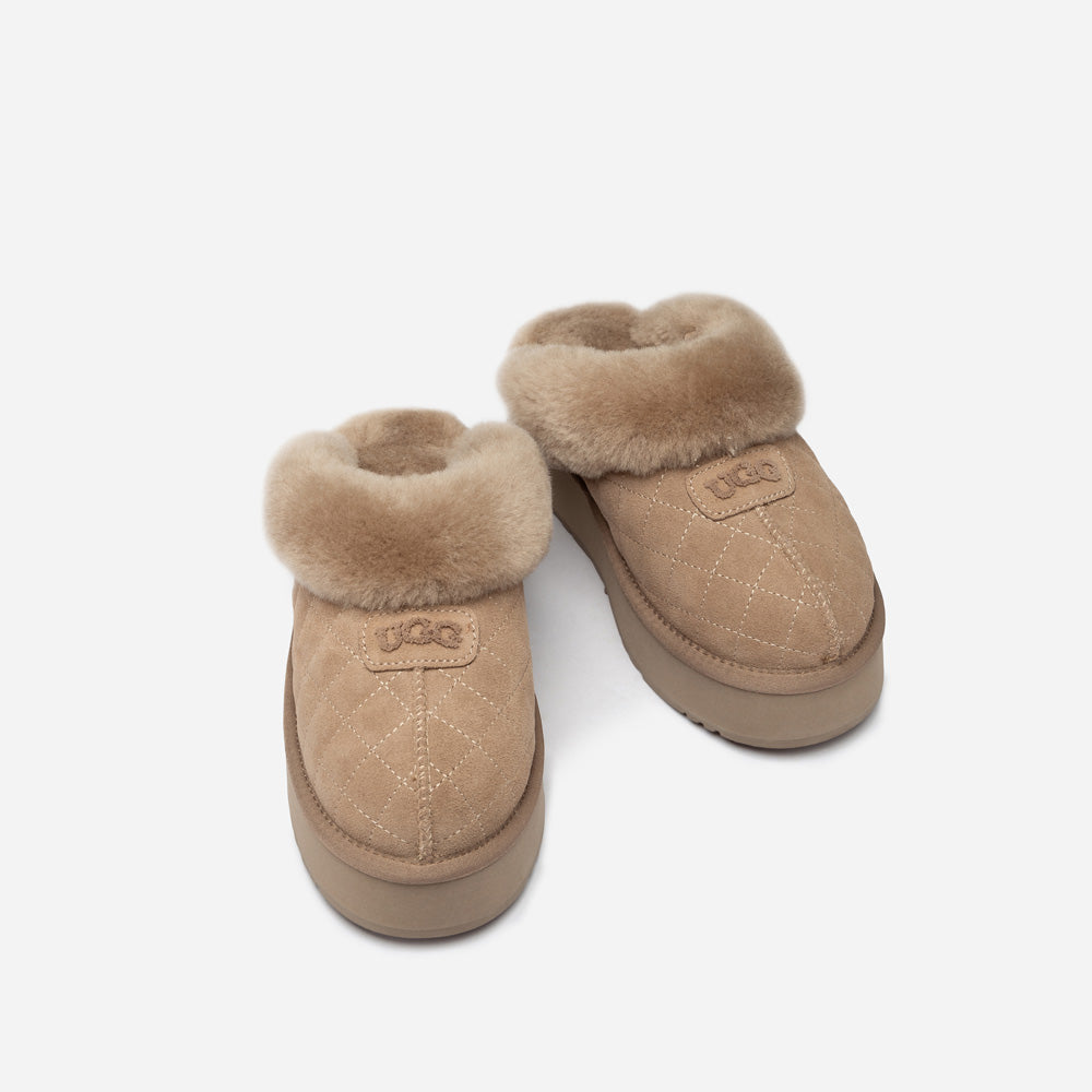 Ugg Coquette Matelassé Logo Platform Slipper (Detachable Feature)