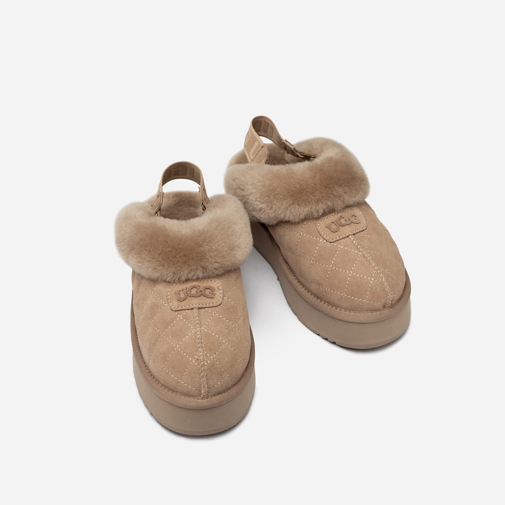Ugg Coquette Matelassé Logo Platform Slipper (Detachable Feature)
