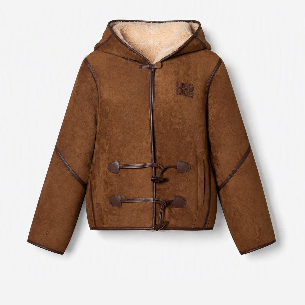 UGG Reversible Australian Wool Hooded Shearling Jacket