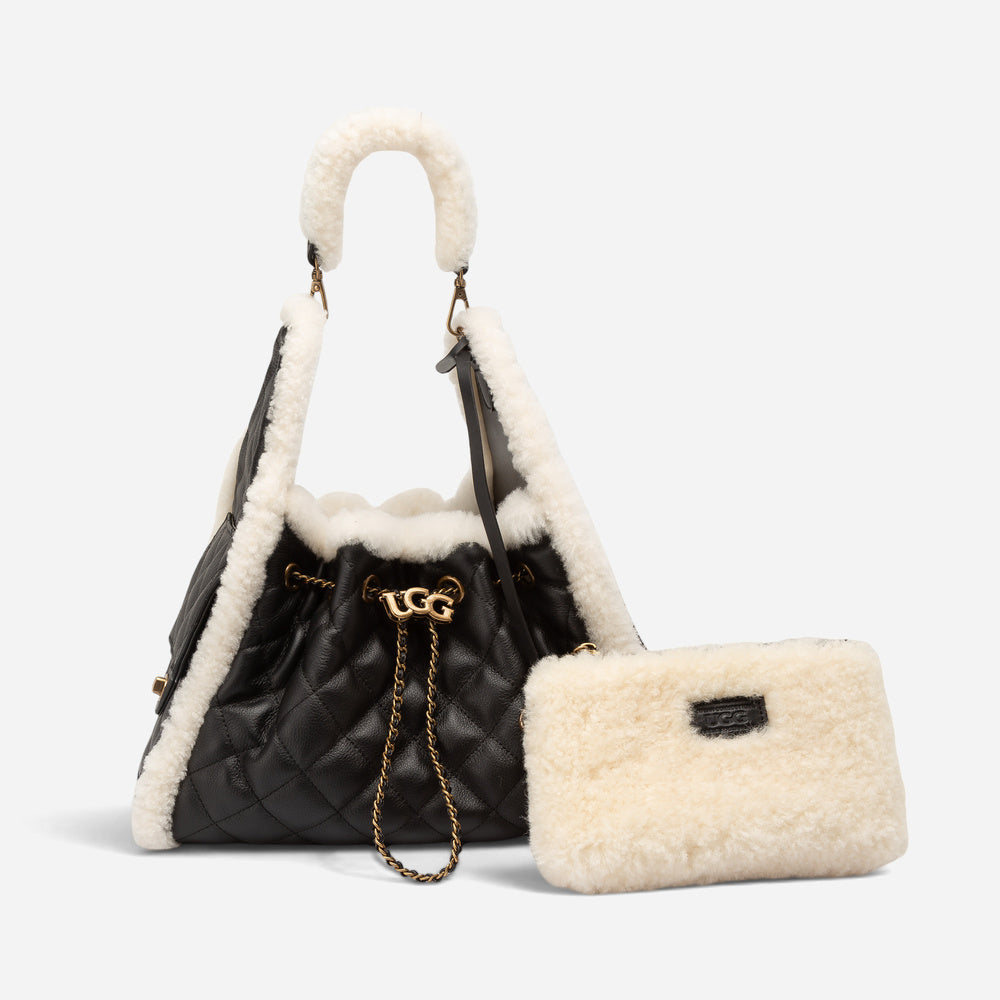UGG Shearling Quilted Grained Bucket Bag (3-Way)
