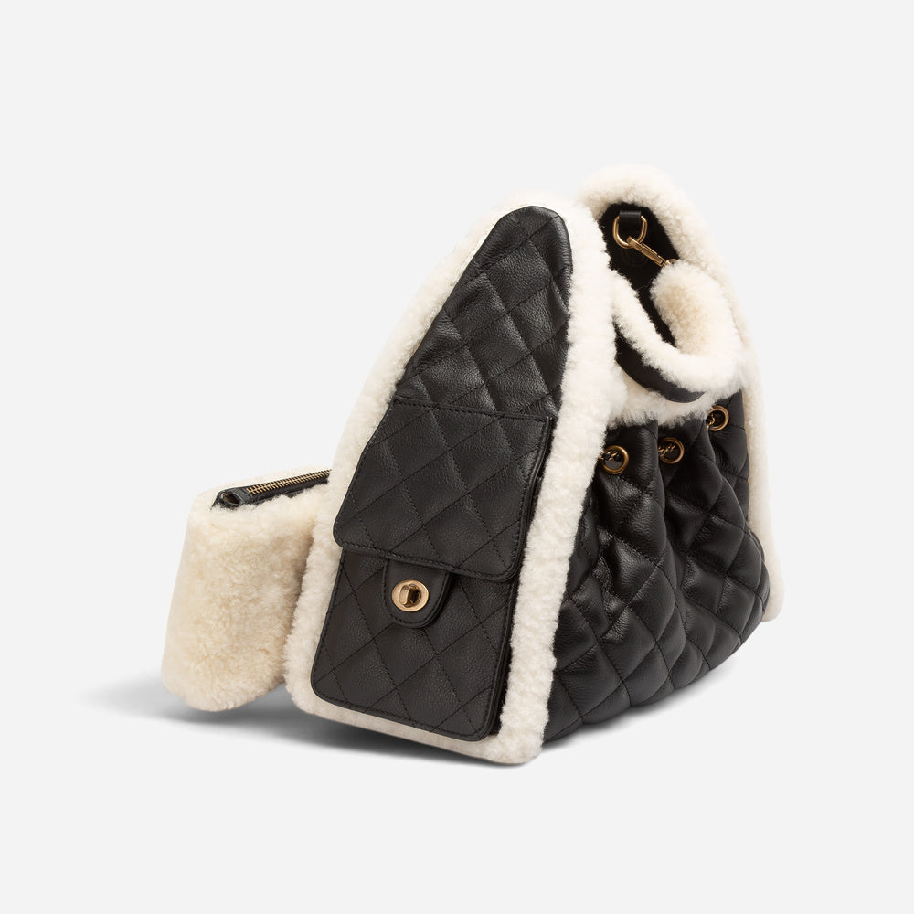 UGG Shearling Quilted Grained Bucket Bag (3-Way)
