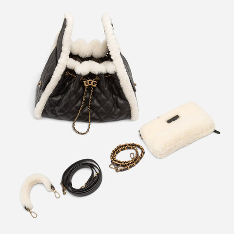 UGG Shearling Quilted Grained Bucket Bag (3-Way)
