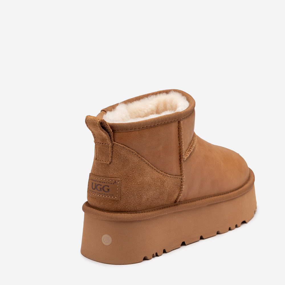 Ugg Classic Platform Ultra Mini Boot (Oiled Leather) (4.5cm)